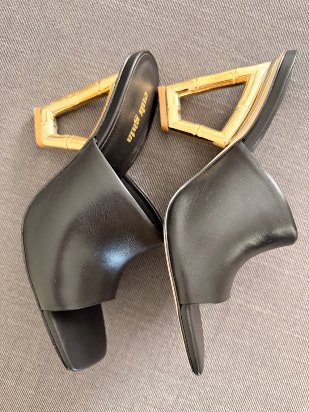 Cult Gaia Astraea mule size 38 black bamboo heel - Picture 9 of 9